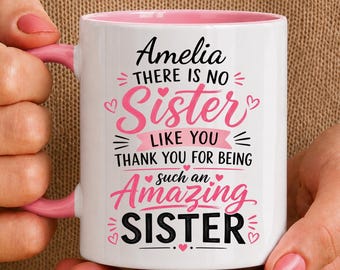 Personalised Sister Mug Gift – Thank You Sister Birthday Present