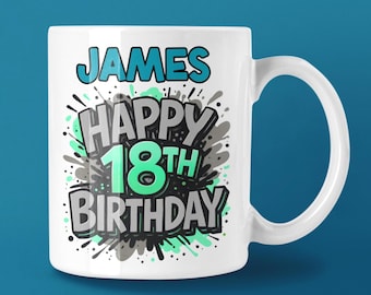 18th Birthday Mug, 18 Year Old Birthday Present, Eighteenth Coaster
