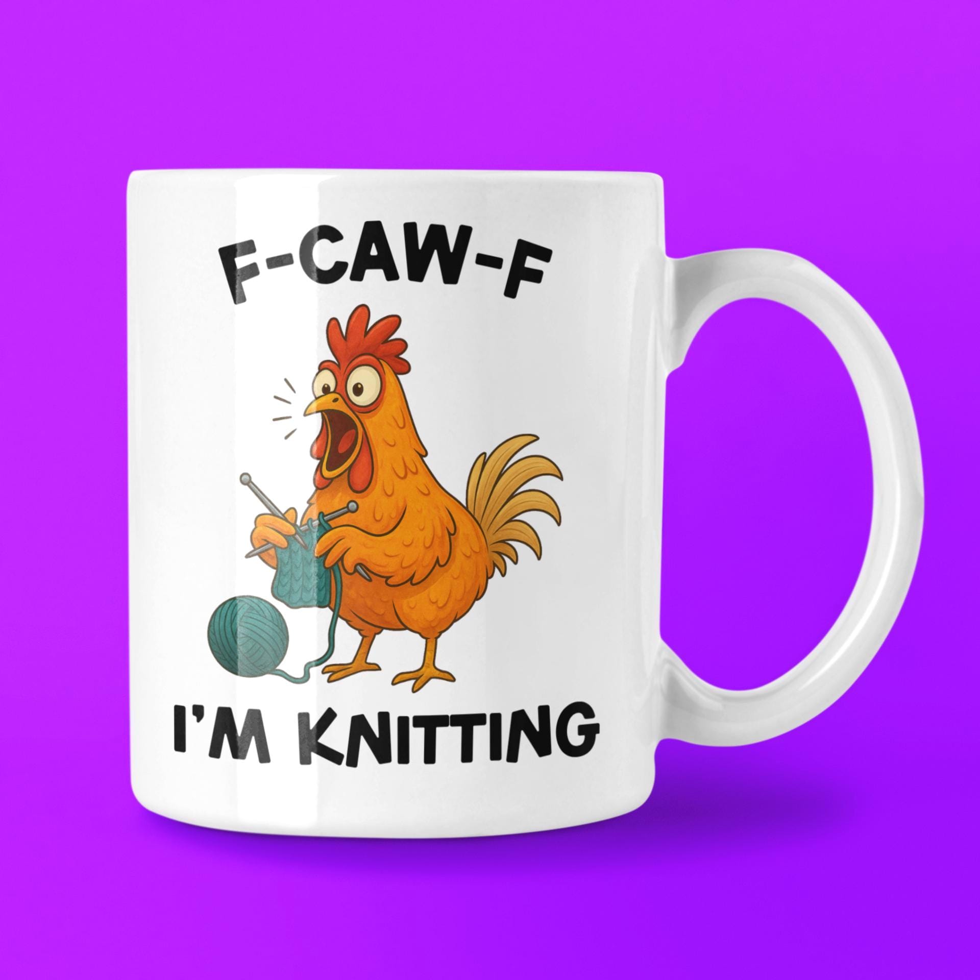 F*ck Off I'm Knitting Mug - Funny 15oz Coffee Tea Mug, Double-Sided Print, Dishwasher & Microwave Safe