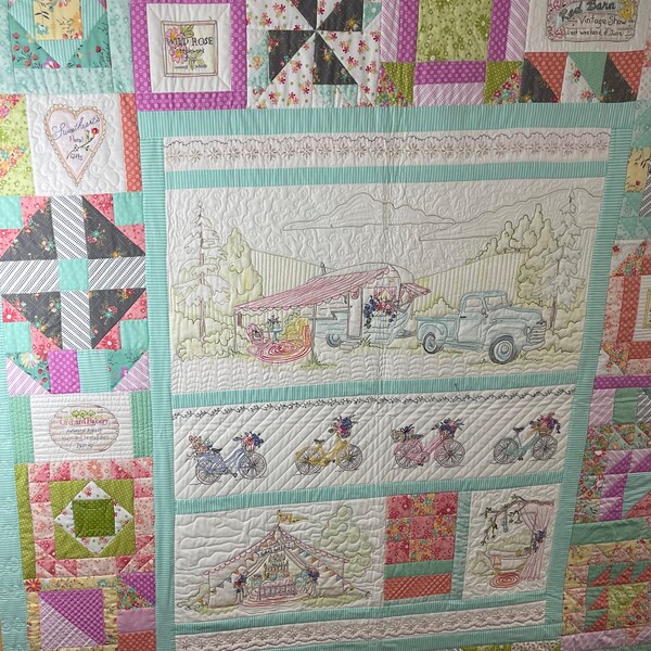Embroidered Quilt Etsy