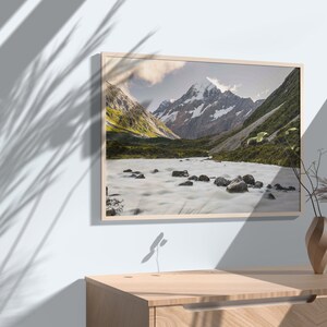 Aoraki Mountain Print, Air Bnb Print, Mountain Decor, Boho Style Print, Digital Print, Instant Download