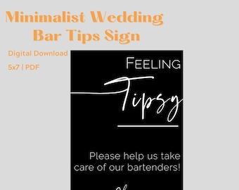Minimalist Black Tip Sign | PDF Digital Download