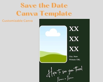Wedding Save the Date Canva Template | Customizable