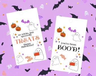Cute Halloween gift tags - customize and print at home