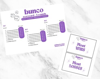 Bunco scorecards and winner cards set - print at home