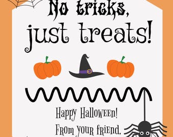 Editable Halloween Treats Printable Card for School