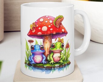 Frog and Toad Magic Mushroom Mug, New Job Gift for Her, Exotic Plants, Once Upon a Time Frog Mug, Soup Mug, Plant Mister, Stoner Gifts