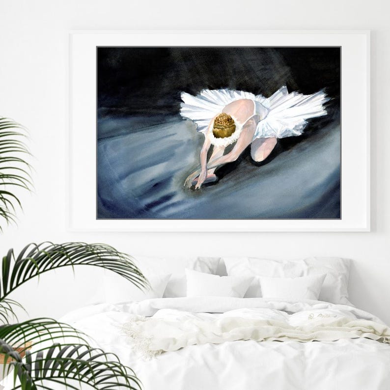 Swan Lake Ballerina Watercolor Print – Ballet Decor – Dancer– Classical ...