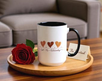 God + Me = Relationship Christian Mug,  Faith-Based Coffee Cup for Women Who Serve