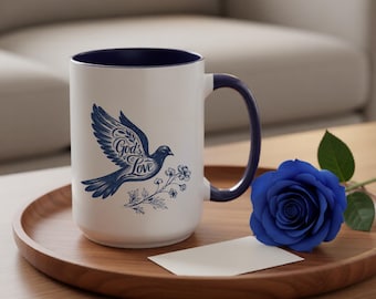 Gods Love Dove Christian Coffee Mug,  Faith Inspired Devotional Mug,  Christian Gift for Women