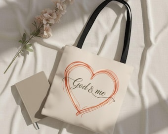 Gott und ich christliche Einkaufstasche, ruhiges Glaube-Herz-Entwurfs-Bibel-Studium Geschenk für Frauen