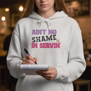 Vintage Waitress Hoodie Retro Server Pullover Proud Diner  Restaurant Gift Shirt Motivating Apparel