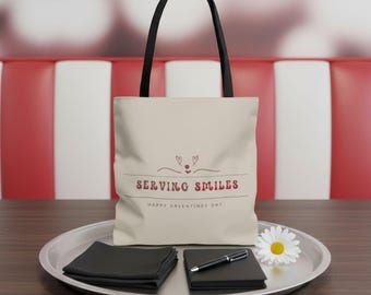 Servieren Smiles Einkaufstasche Valentin Kellnerin Geschenk Kellner Anerkennung Diner Restaurant Worker Canvas Hostess vorhanden