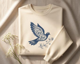 Christian Dove Sweatshirt für Frauen, Glaube basierte Rundhalsausschnitt, religiöse christliche Kleidung, inspirierende Bibel Geschenk, gemütliches Glaube Sweatshirt