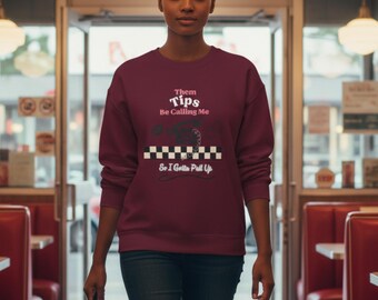 Diese Tipps nennen mich Rundhalsausschnitt - lustiges Kellnerin-Servier-Humor-Sweatshirt-Dinergeschenk