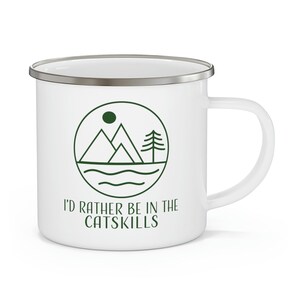 Catskills & Chill Enamel Camp Mug, Camp Mug, Cabin Mug, Backpacking Cup, Mountain Mug, Catskills, Love NY, NY Gifts, Cool Outdoorsy Mug, Cup
