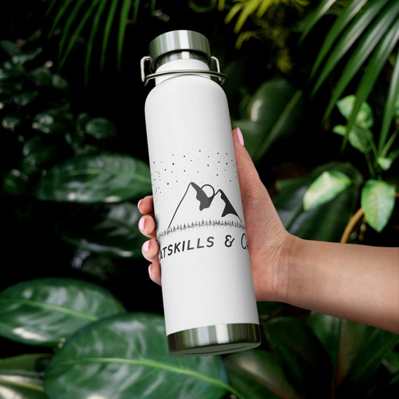 Catskills & Chill 22 Oz Insulated Bottle, Cool Mountain Water Bottle,  Hiking Camping Water Bottle, Exercise Water Bottle, Outdoorsy Gift 