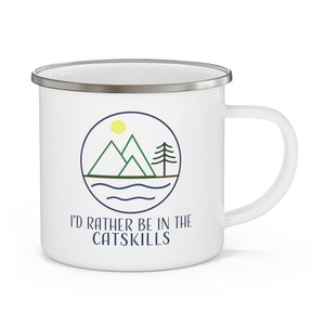 Catskills & Chill Enamel Camp Mug, Camp Mug, Cabin Mug, Backpacking Cup, Mountain Mug, Catskills, Love NY, NY Gifts, Cool Outdoorsy Mug, Cup