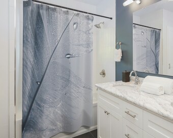 Shower Curtain wet feather design