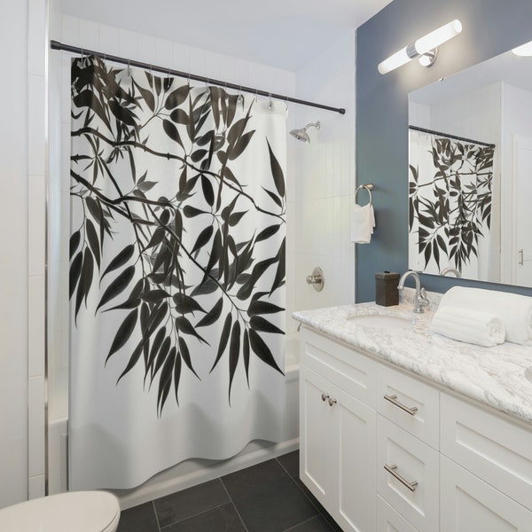 Black and White Shower Curtain Etsy