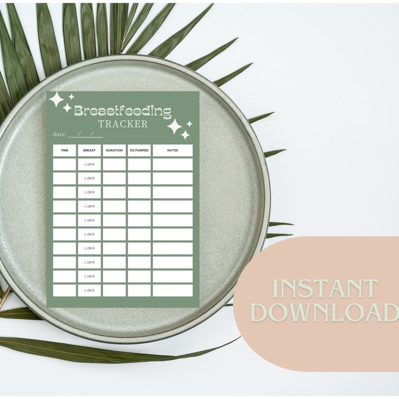 Breastfeeding Tracker Printable Digital Download Neutral Etsy