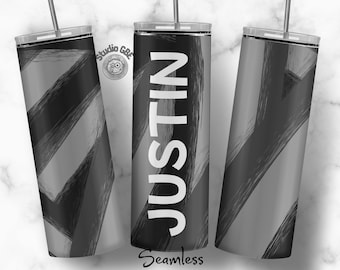 Name Tumbler for Him Her They Shades of Grey Skinny Straight Tumbler PNG 20oz Sublimation Designs for Men, Mens Tumbler, Personalised Wrap