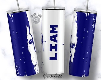 Navy Blue Name Tumbler PNG, 20oz Sublimation Design (Digital Download)