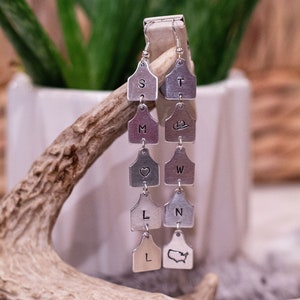Try that in a small town western cow tag earrings, silver cow tags customizable western jewelry dangle earrings for women and influencers