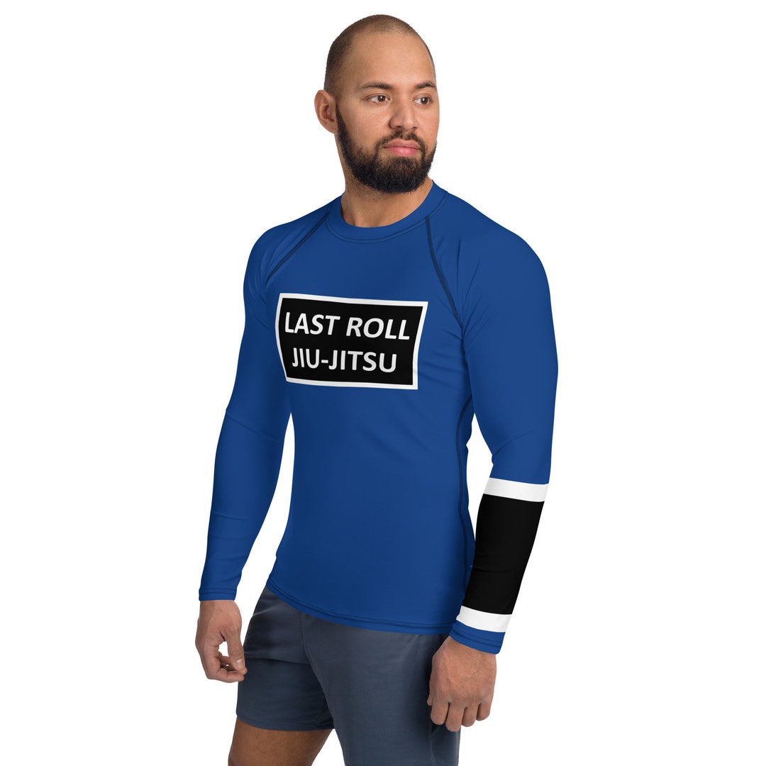 Last Roll Jiujitsu Blue Belt Ranked Rash Guard Etsy