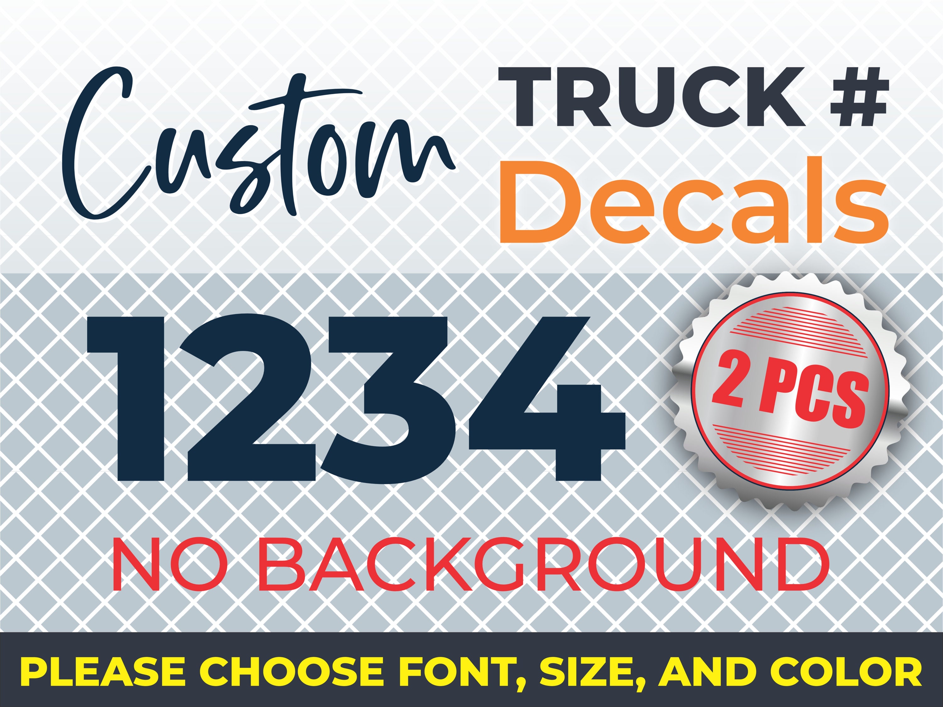 Custom Truck # Decals (2 Pcs) - Unit Number for Semi Truck, Unit Number ...