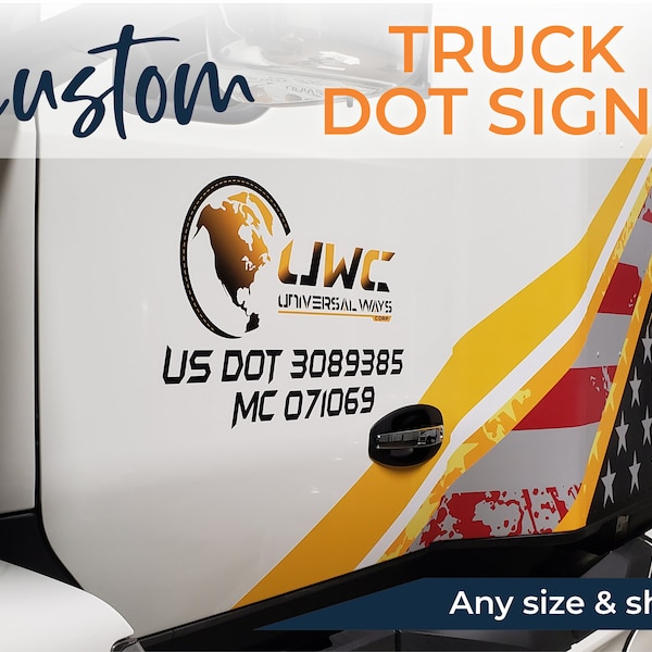 US Dot Truck Signs, Truck Decals - Multiple Colors and Sizes - Vinyl Decal, Magnetic, UsDot , Dot, MC number, Decal 1 Set (2 pcs)