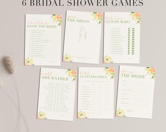 Citrus Main Squeeze Bridal Shower Games Bundle Szablon, Motyw Citrus, Gry Bridal Shower do pobrania, W pełni edytowalne gry Bridal Shower