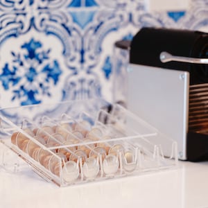Gravity-Fed Nespresso Capsule Dispenser Holder - Holds 30 Original Size Nespresso Capsules, 100% Premium Acrylic