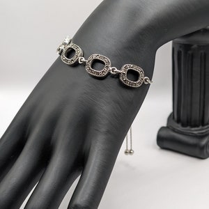 925 Sterling Silver Taxco Mexico, Adjustable Bar Slider Bracelet.
