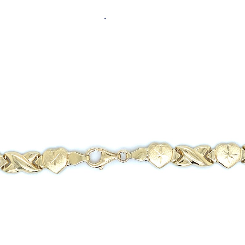 XOXO Hugs Kisses Necklace Bracelet Set Stampato Stainless Steel Gold
