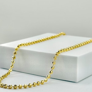 Moon Cut Bead Chain in 14k Yellow Gold (4.00 mm)