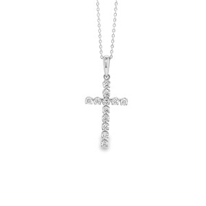 14K Gold Diamond Cross Necklace, 0,38Ct Diamond Cross Necklace, Natural Diamond Cross Pendant, Real Diamond Necklace, Unisex Cross Pendant