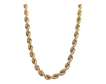 Buy 14k Real Gold Hollow Rope Chain Necklace Unisex Online in
