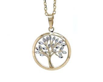 14K Gold Tree of Life Pendant - Family Tree Necklace