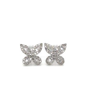 14k Gold 0,79Ct Diamond Earrings, Real Diamond Earrings, 14K Solid Gold butterfly stud earrings, Real Solid Gold Dainty Stud with screw back