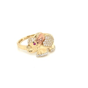 14K Real Gold Elephant Ring