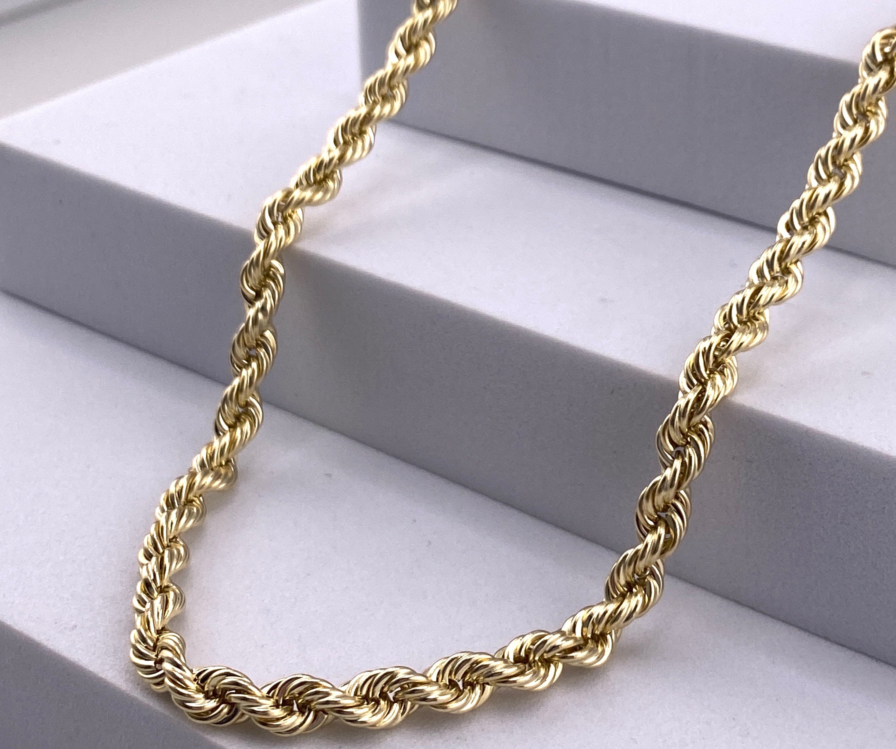 Collana A Catena Cava In Vero Oro 10K Legato 925 - Italia - Foto 11