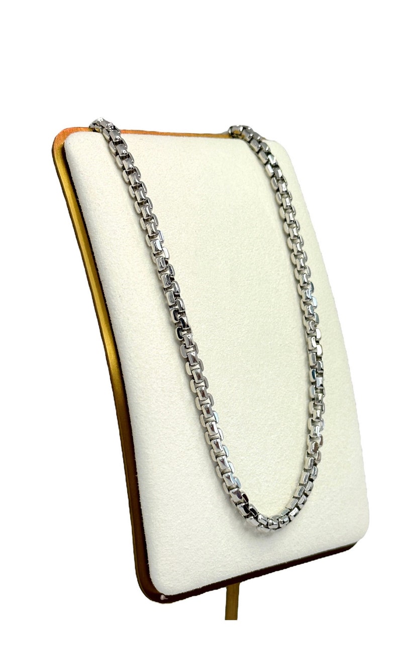 14K Real Gold Round Box Chain, White Gold Round Box Necklace Etsy