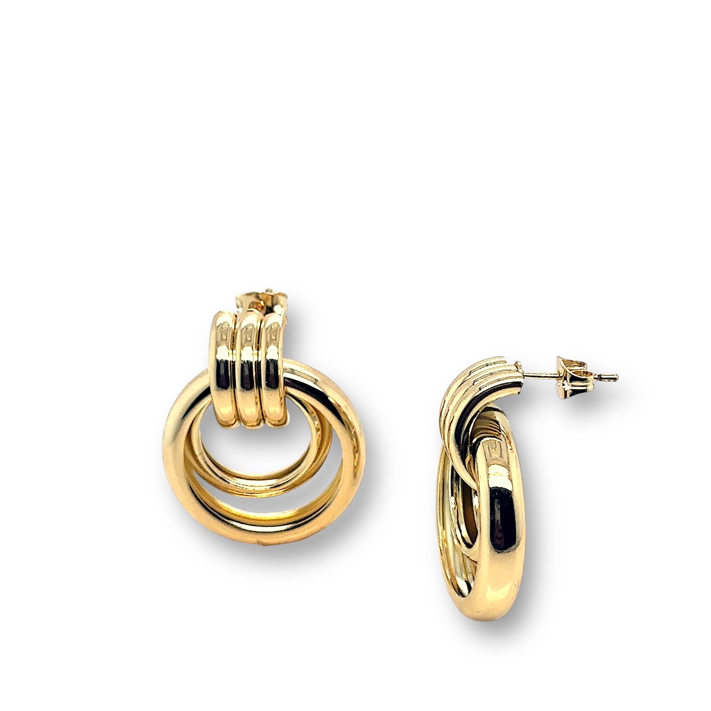 Gold Plated Interlocking Hoop Earrings: Modern Statement Jewelry - Etsy