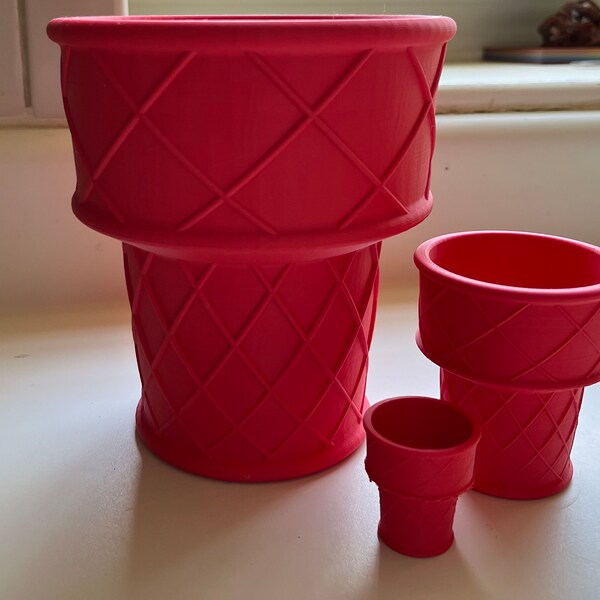 Large Ice Cream Cone Planter Etsy