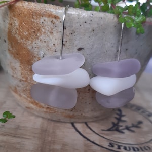 Sterling silver sea glass earrings