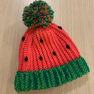 Watermelon Wonderland: Handmade Watermelon-Inspired Cozy Hat for Cold Weather, Watermelon Beanie