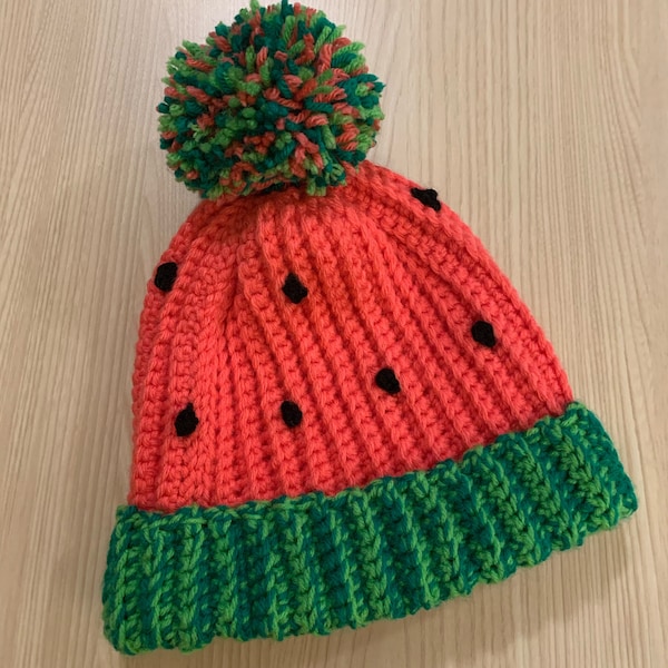 Watermelon Wonderland: Handmade Watermelon-Inspired Cozy Hat for Cold Weather, Watermelon Beanie