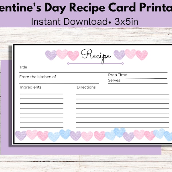 3 X 5 Recipe Cards - Etsy