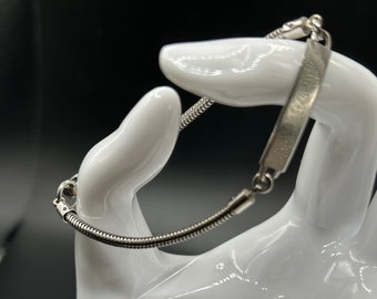 Child Size Silver Tone ID Bracelet